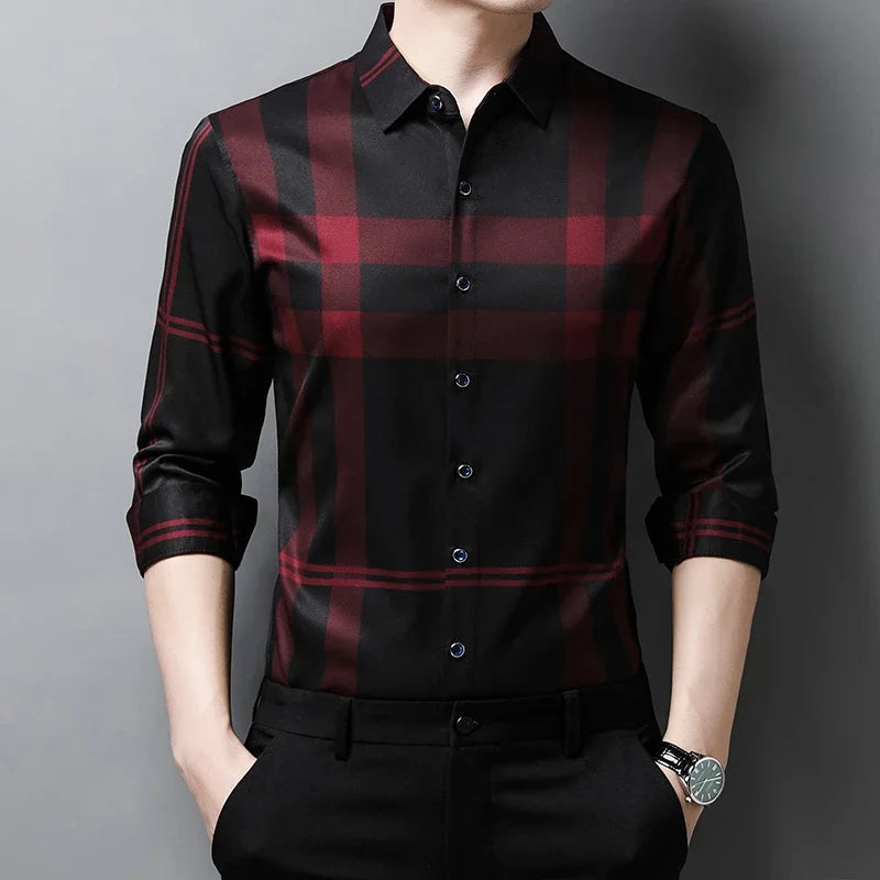Men's Graphic Print Long-Sleeve Casual Shirt