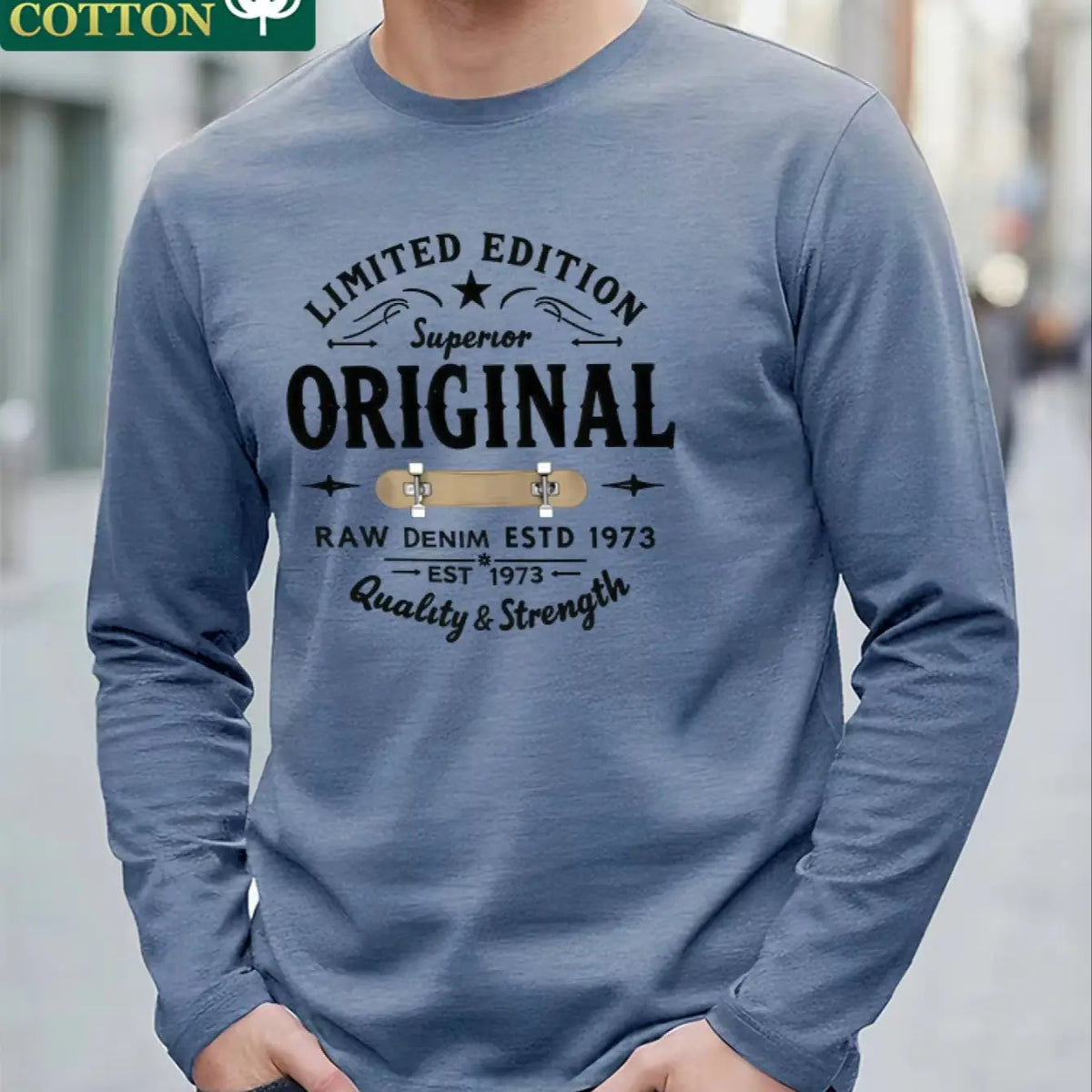 Men's Animal Print Long-Sleeve Casual T-Shirt