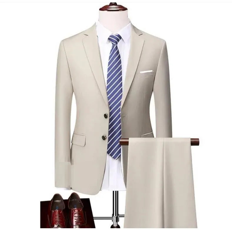 Men's Business Casual Two-Piece Suit