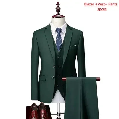 Men's Classic Three-Piece Wedding Suit