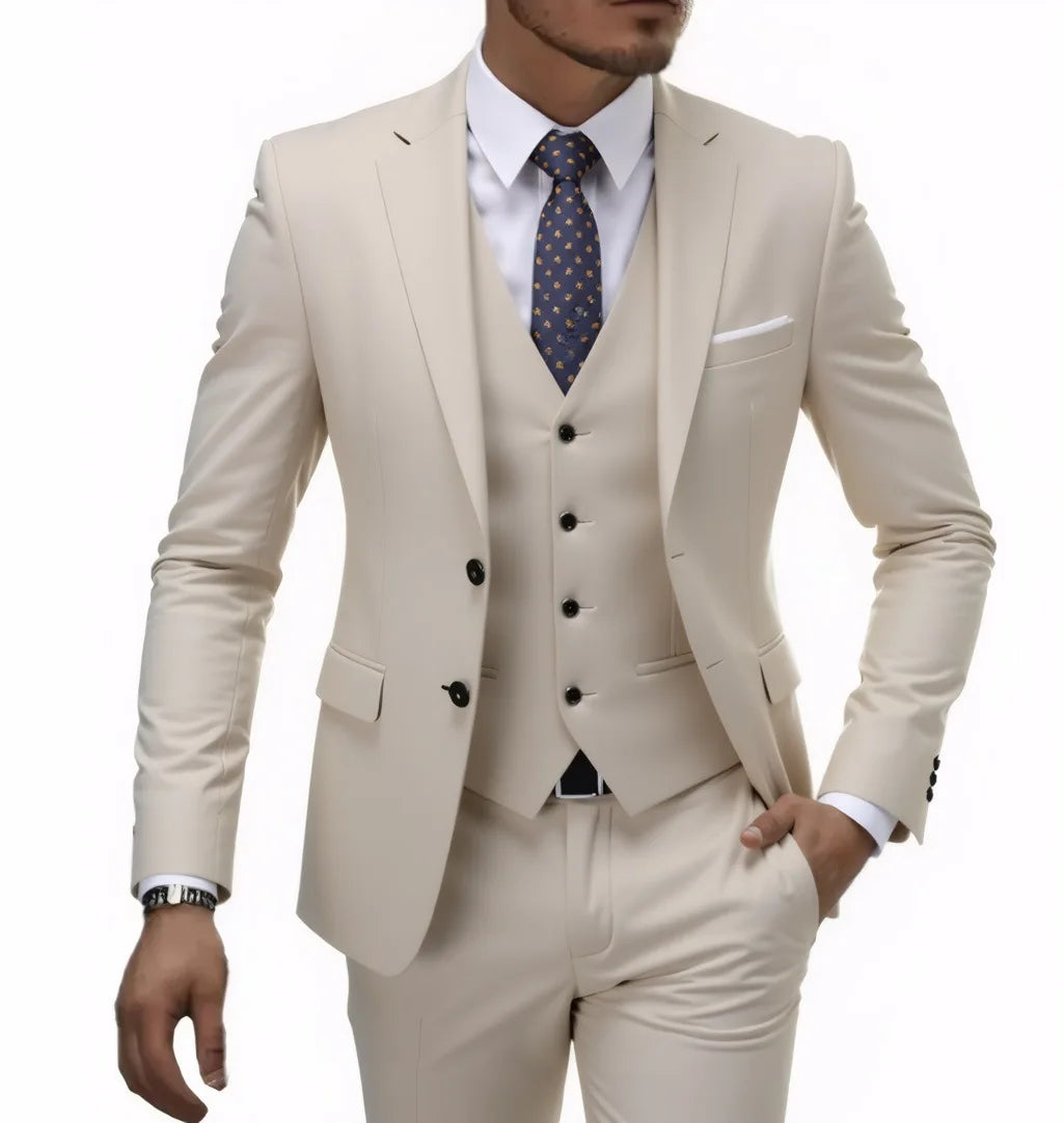 Men's Two-Button Three-Piece Suit