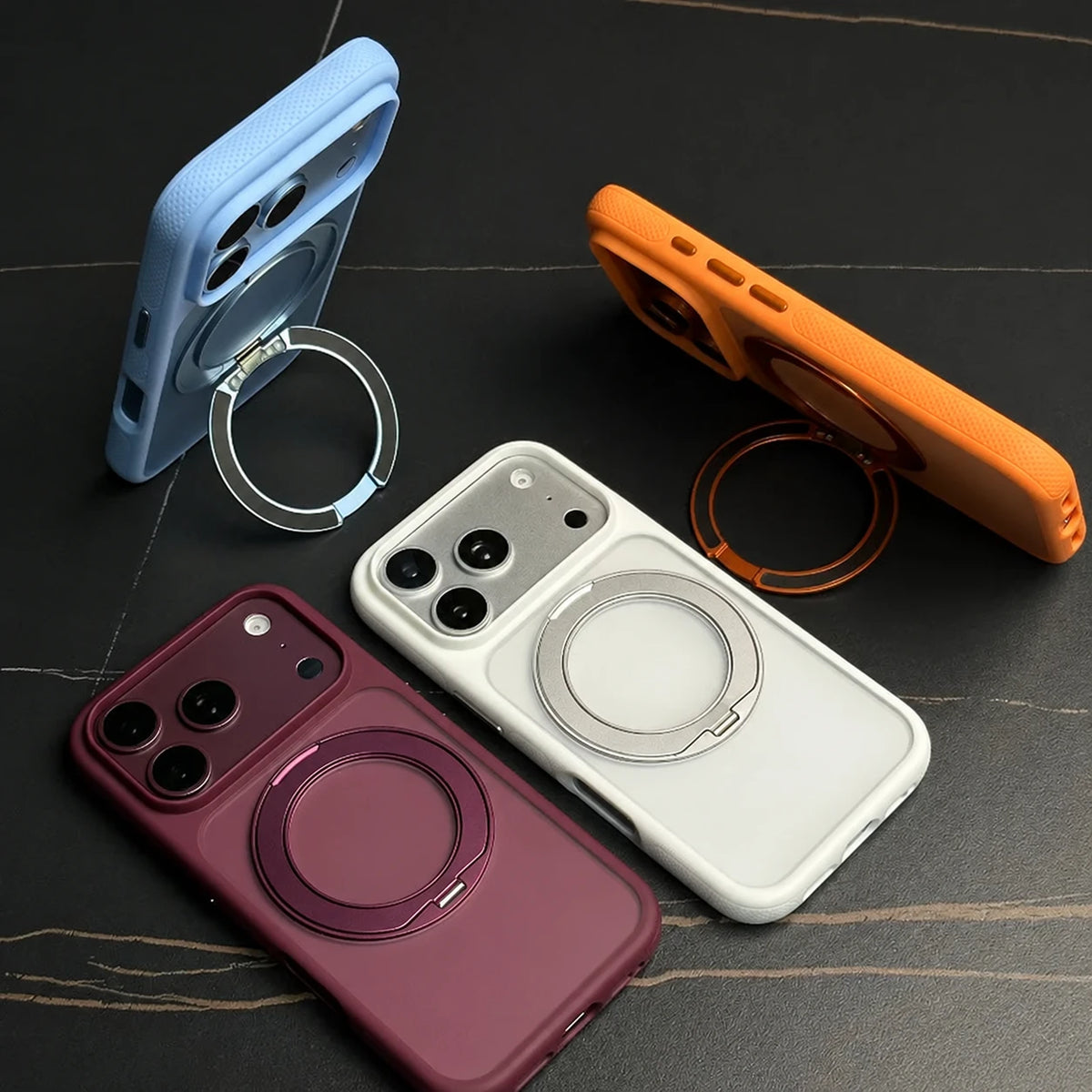 Matte Clear Magnetic Ring Phone Case for iPhone 17 Pro, iPhone 17 Pro Max, iPhone 18 Pro, iPhone 18 Pro Max