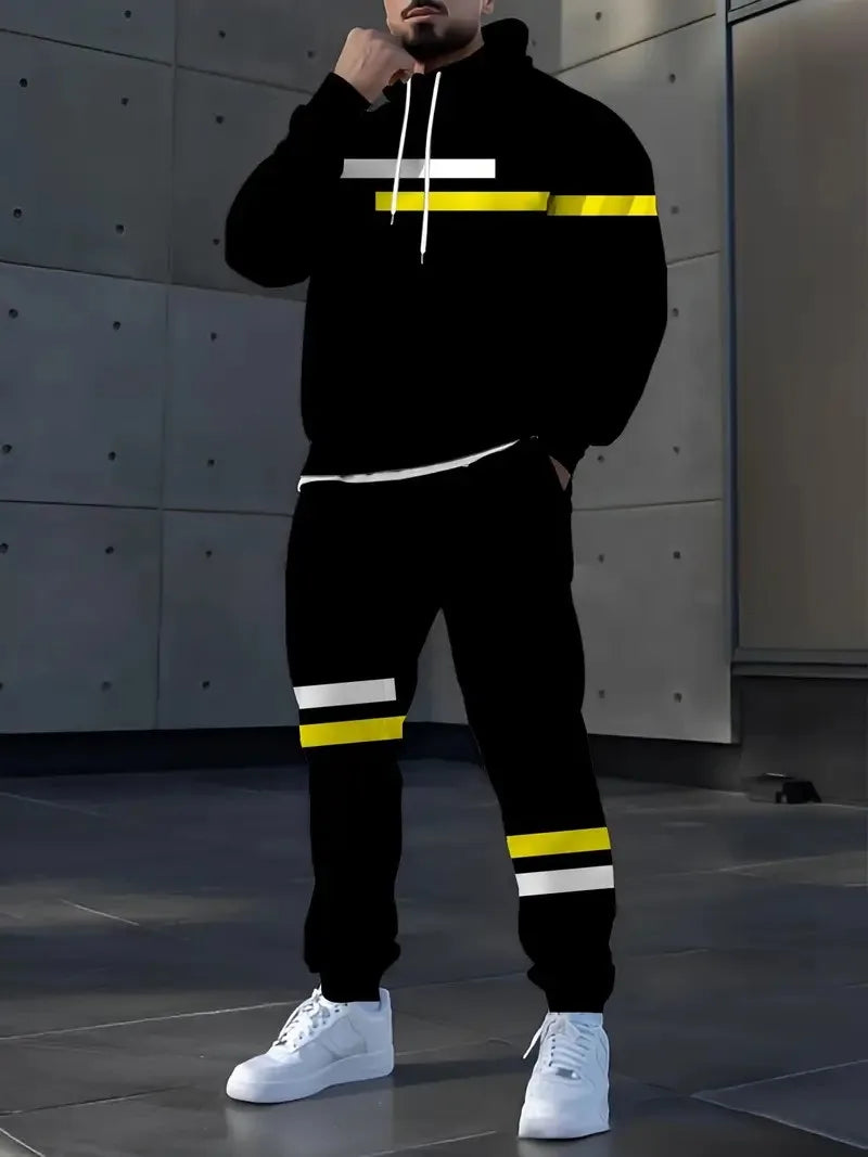 Men's Graphic Print Casual Outfit Set