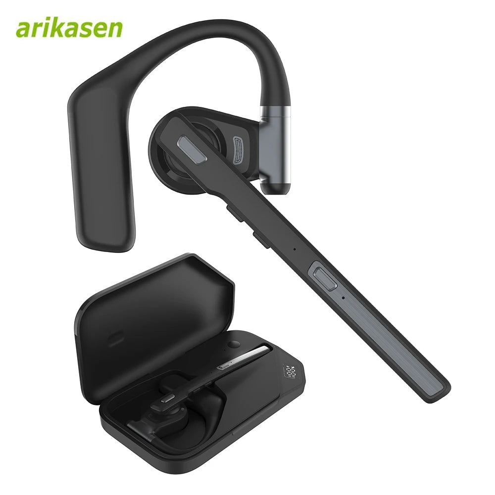 Single-Ear Bluetooth Headset with Dual Microphones