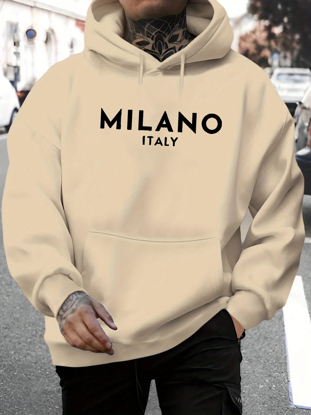 Men's Geometric Print Casual Hoodie