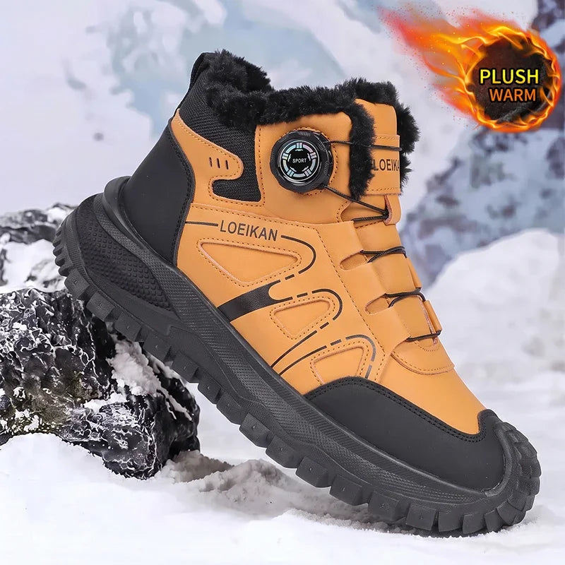 Men's Flannel-Lined Dial Closure Winter Ankle Boots