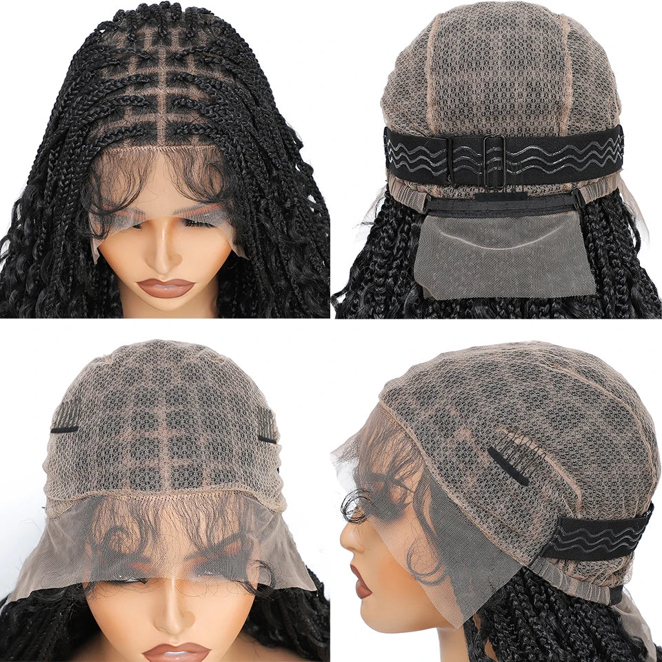 Boho Goddess Box Braid Wig with Baby Hair Lace Front Braided Wig - OSASCO