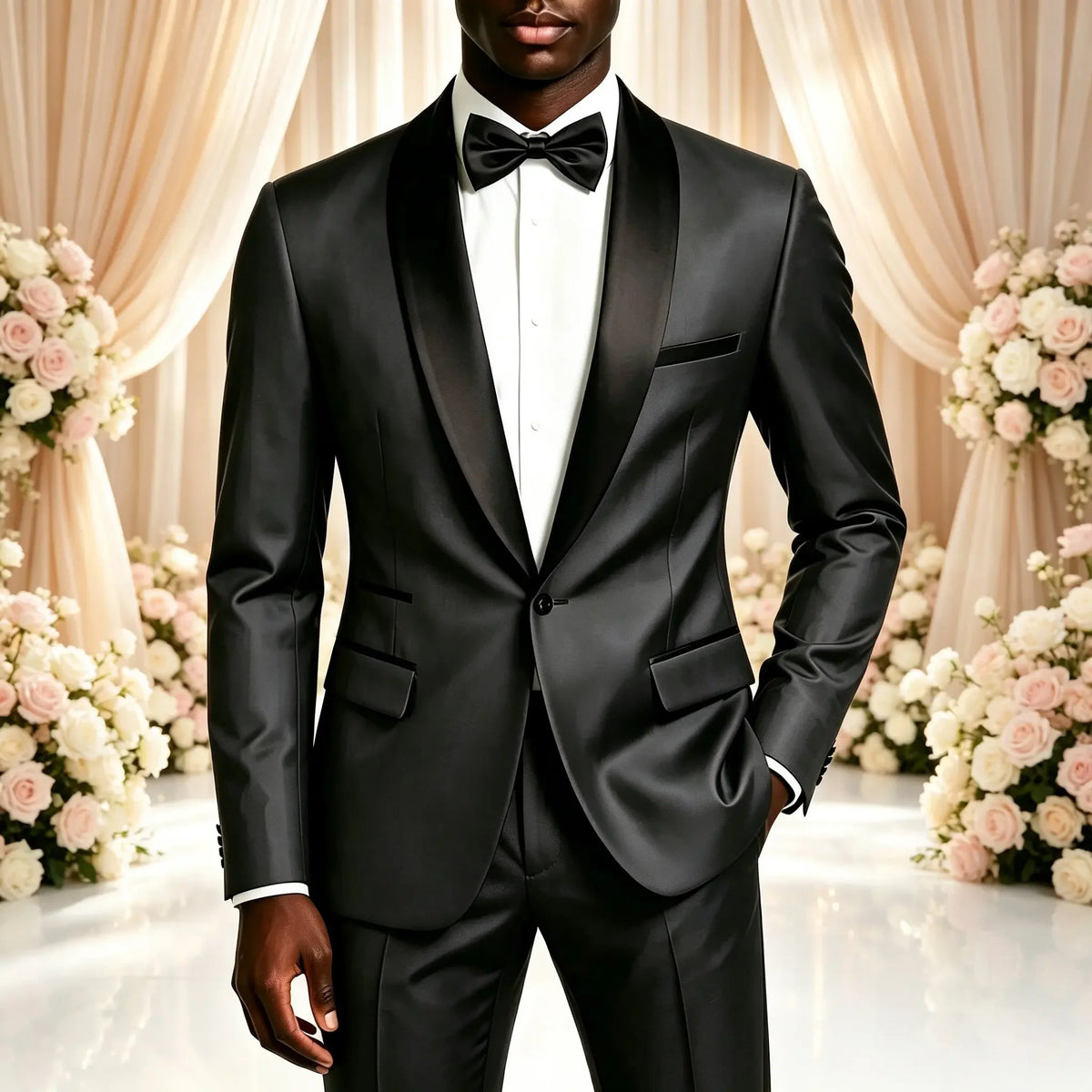 Men's Solid-Colour Two-Piece Wedding Suit