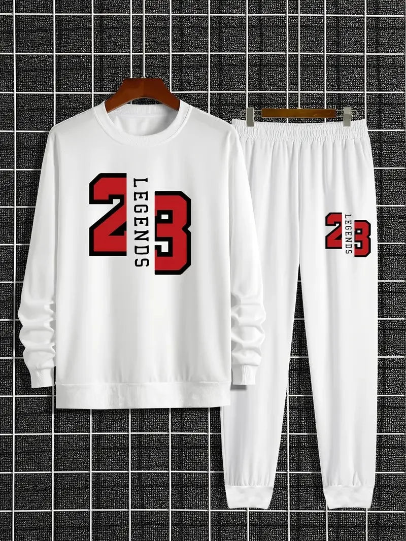 Men's Graphic Print Hoodie & Pants Set