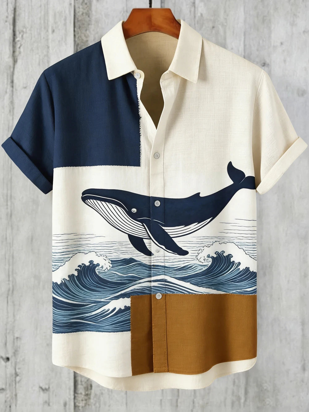 Men's Animal Print Short-Sleeve Casual Shirt