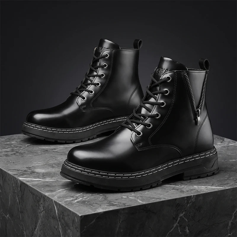 Bottines montantes pour homme à zip latéral