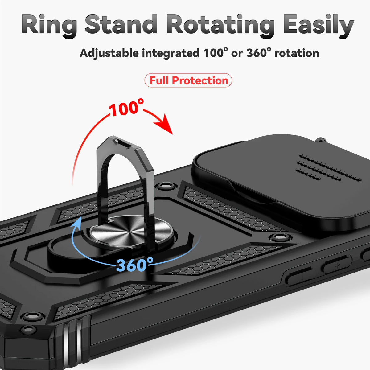 Ring Stand Phone Case for iPhone 18 Pro Max, iPhone Air, iPhone 17 Pro Max, iPhone 18 Pro, iPhone 17 Pro