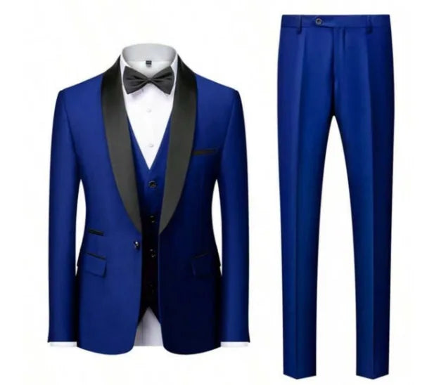 Men's Black Slim Fit Three-Piece Suit