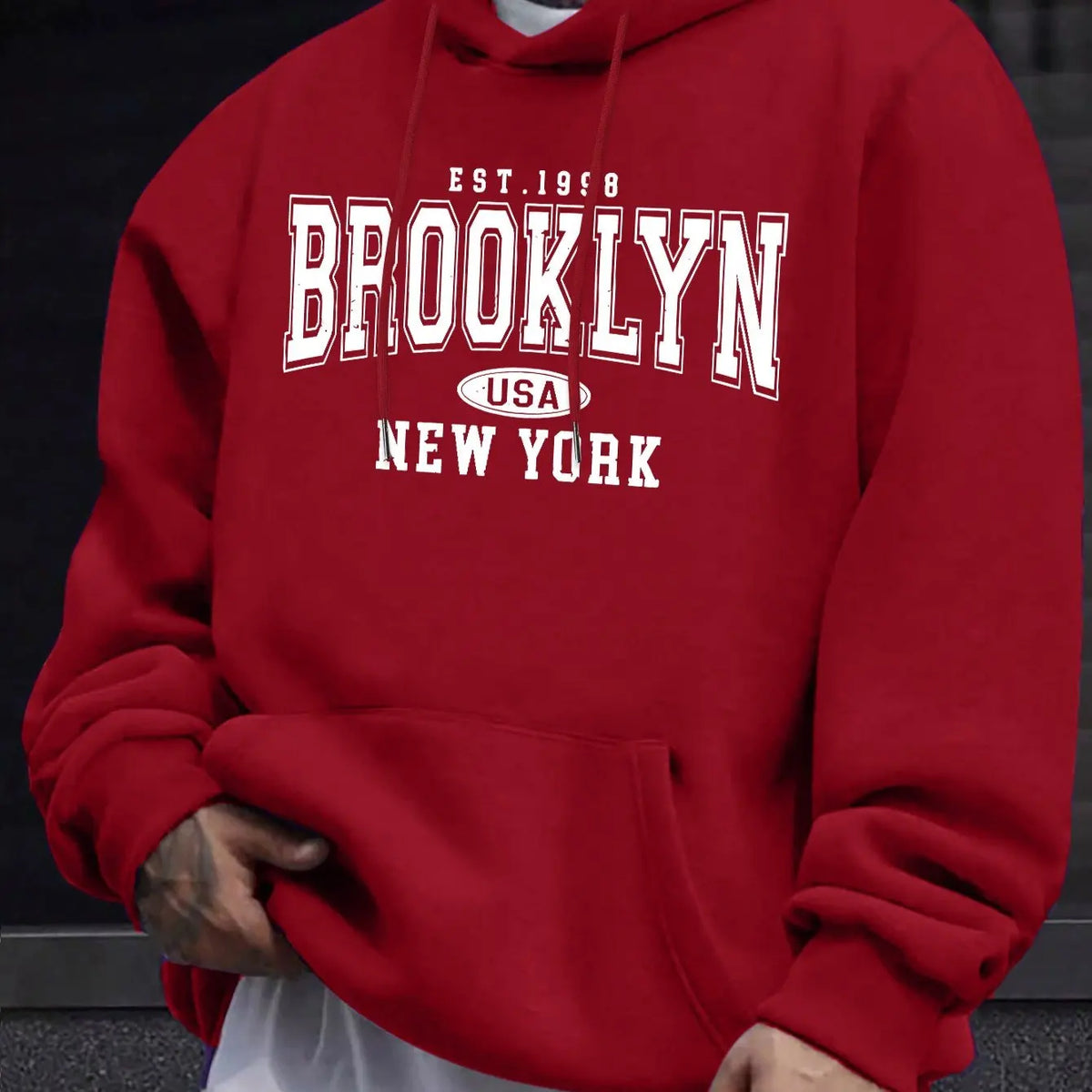 Men's Letter Print Casual Hoodie