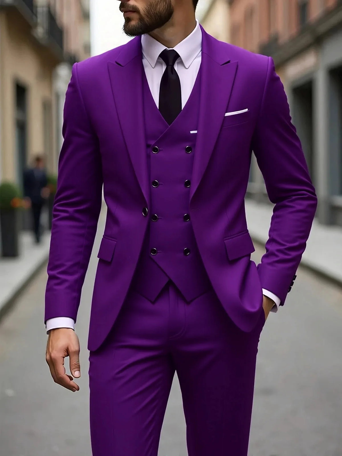 Men's Single-Breasted Three-Piece Formal Suit