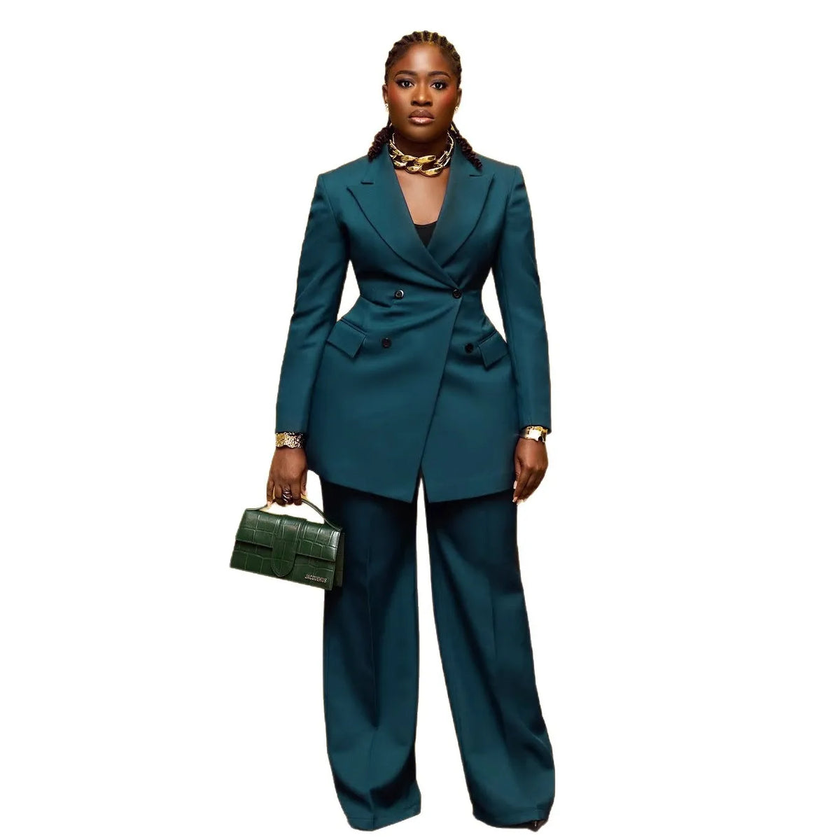 Women's Double-Button Blazer & Pants Set