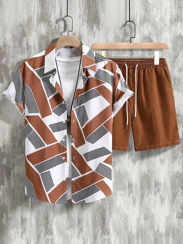 Unisex Animal Print Top & Shorts Set
