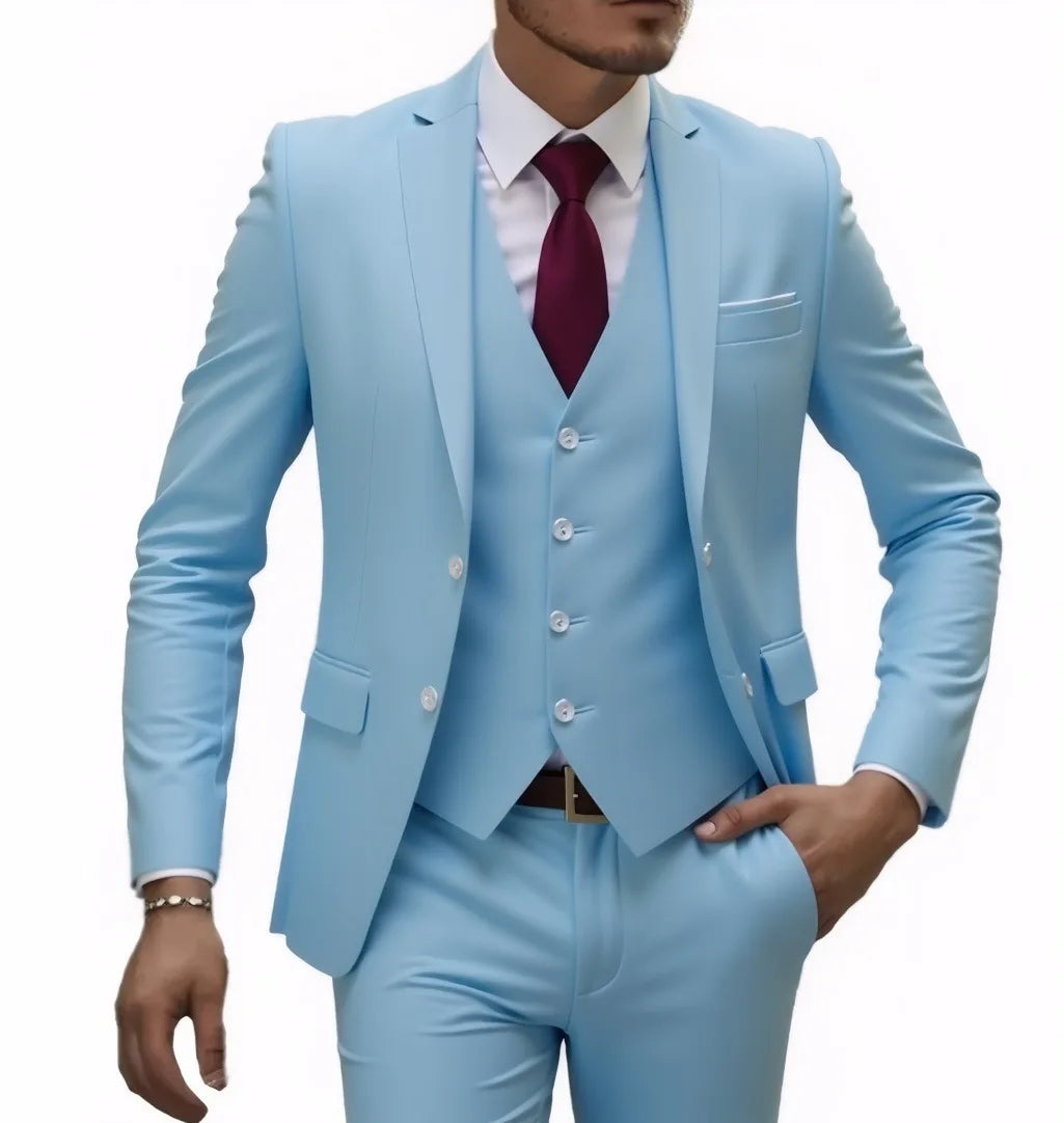 Men's Two-Button Three-Piece Suit