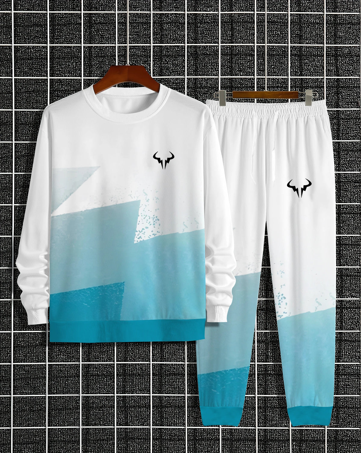 Men's Graphic Print Sweatshirt & Pants Set