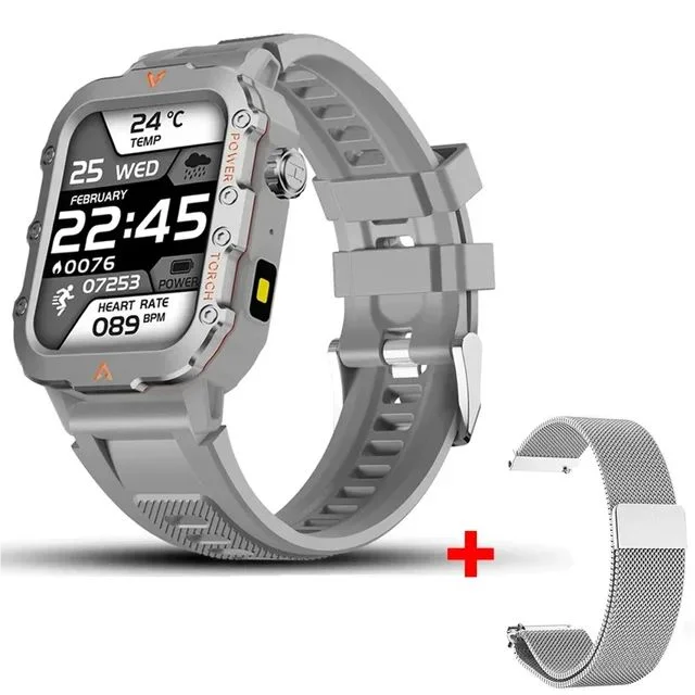 Outdoor 1.73-Inch Smartwatch with Flashlight
