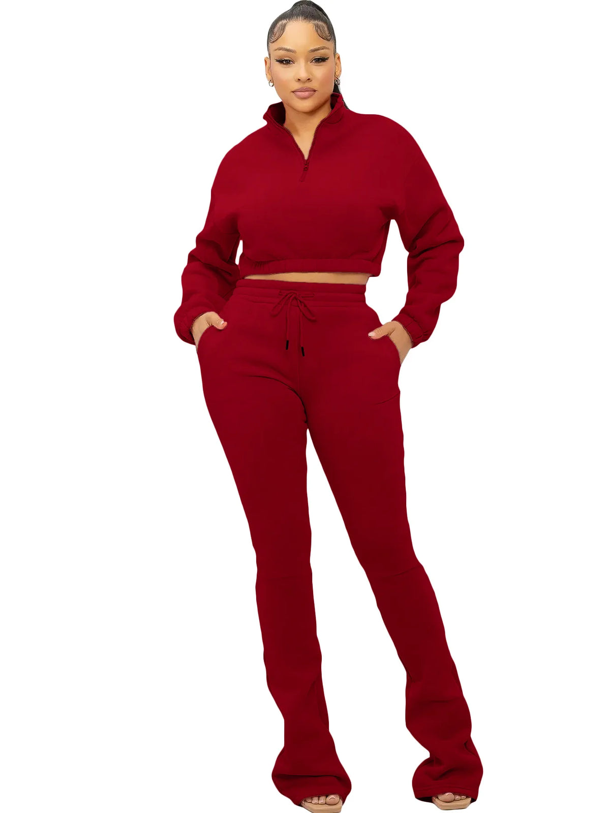 Women's Long-Sleeve Sweatshirt & Pants Set