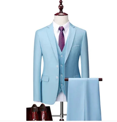 Men's Double-Breasted Three-Piece Suit