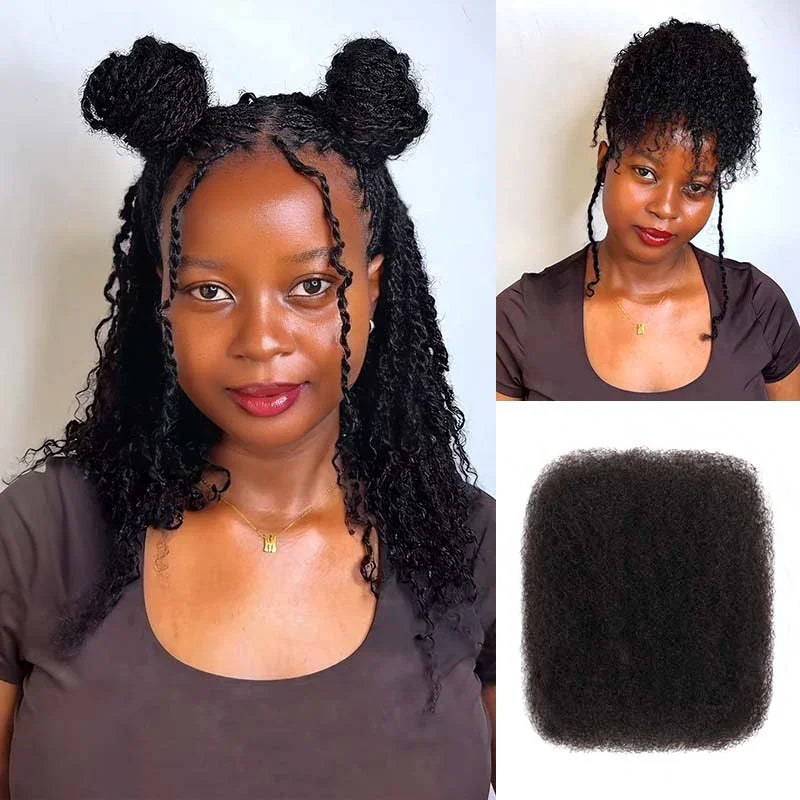 Qvr Afro Kinky Bulk Hair No Attachment 50g Afro Curly Bulk 100% Human - OSASCO