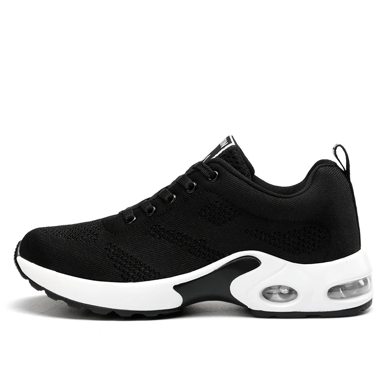 Women's Thick-Sole Mesh Walking Sneakers — product view