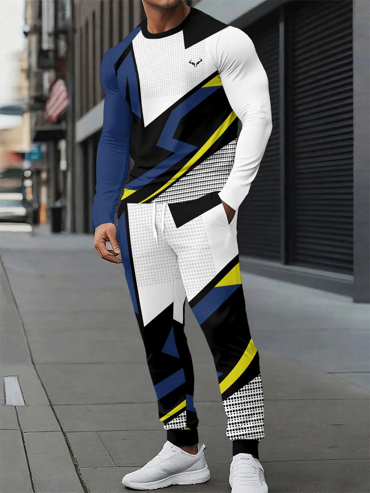 Men's Graphic Print Sweatshirt & Pants Set