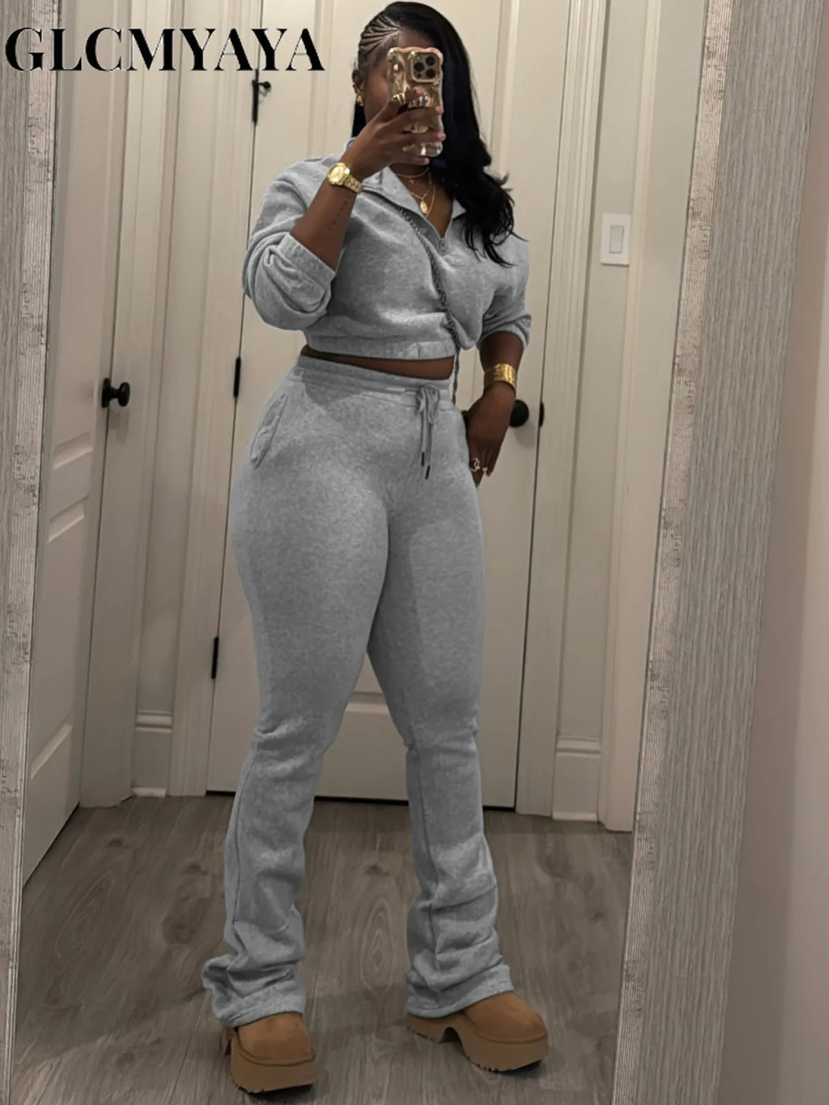 Women's Long-Sleeve Sweatshirt & Pants Set