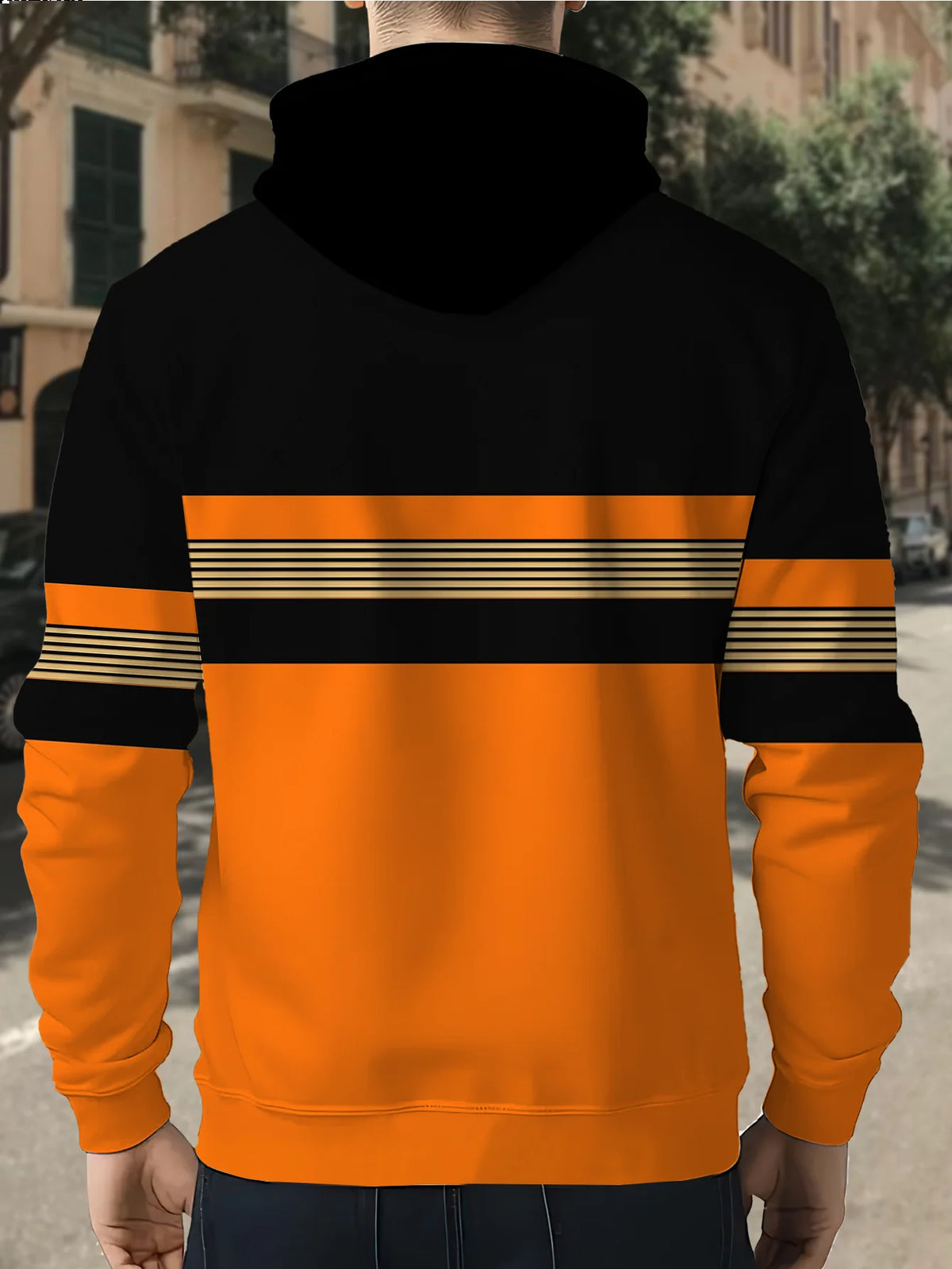 Men's Striped Casual Hoodie