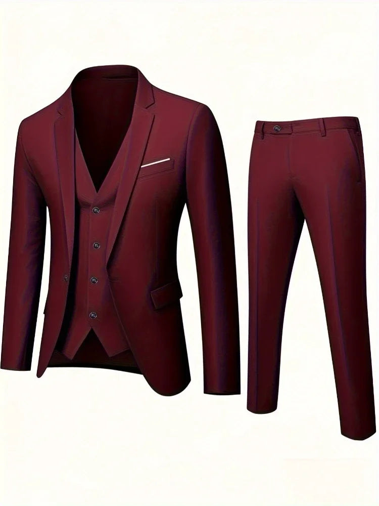 Men's Slim Fit Three-Piece Tuxedo Suit