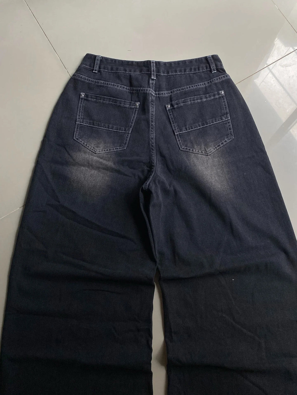 Unisex Printed Wide-Leg Jeans — product view