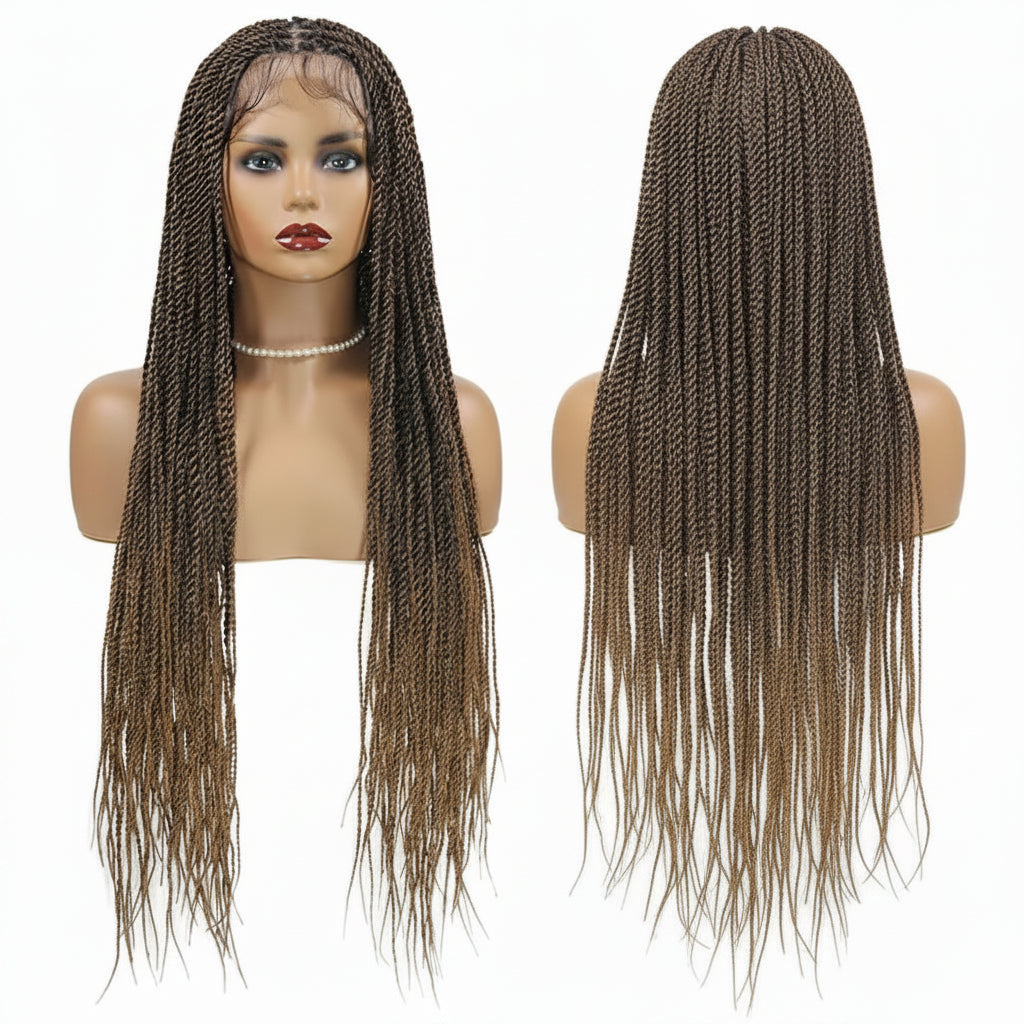 Twist Braided Wig Box Braided Lace Front Wig Synthetic Full Lace - OSASCO