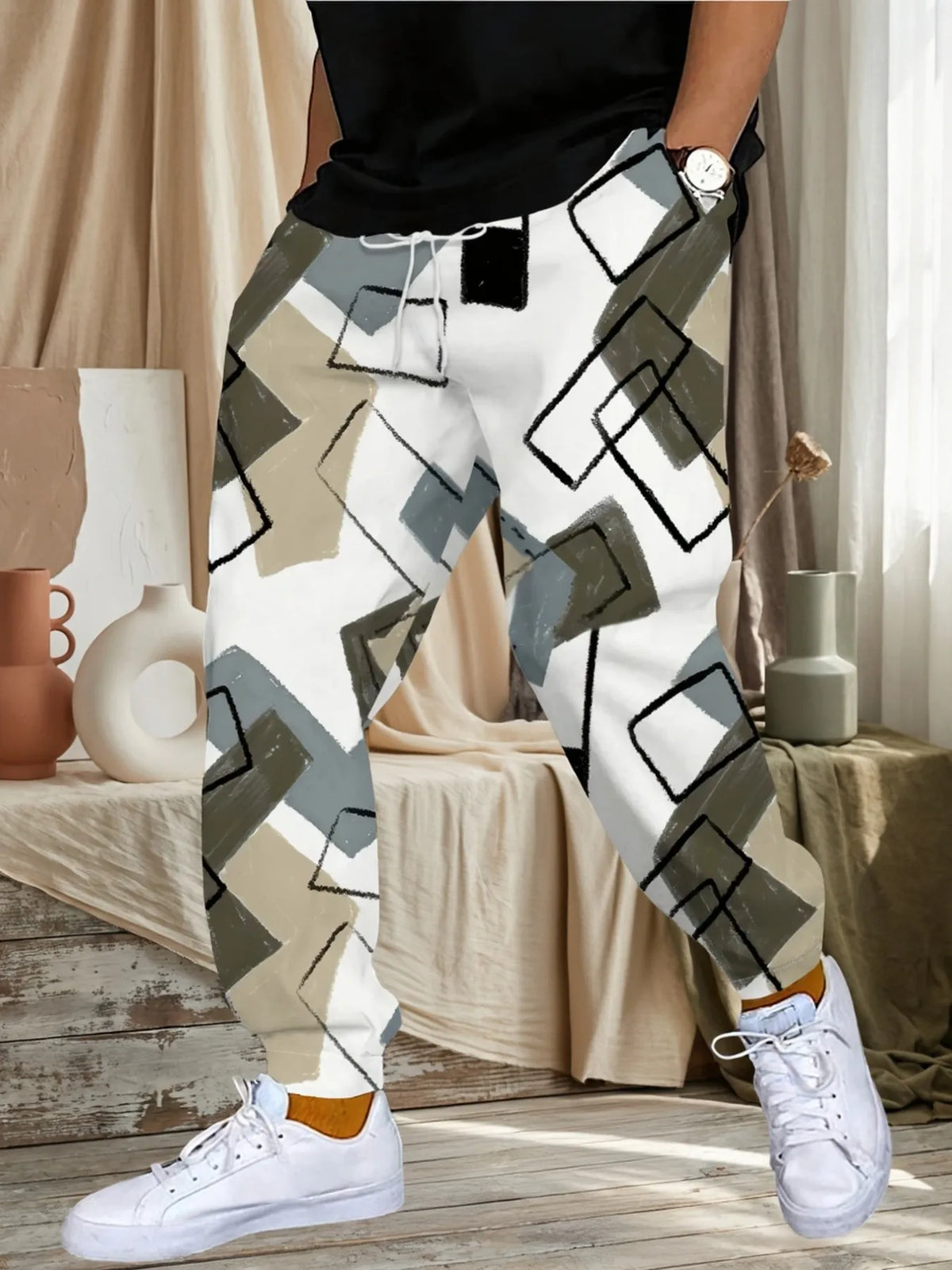Men's Graphic Print Casual Pants