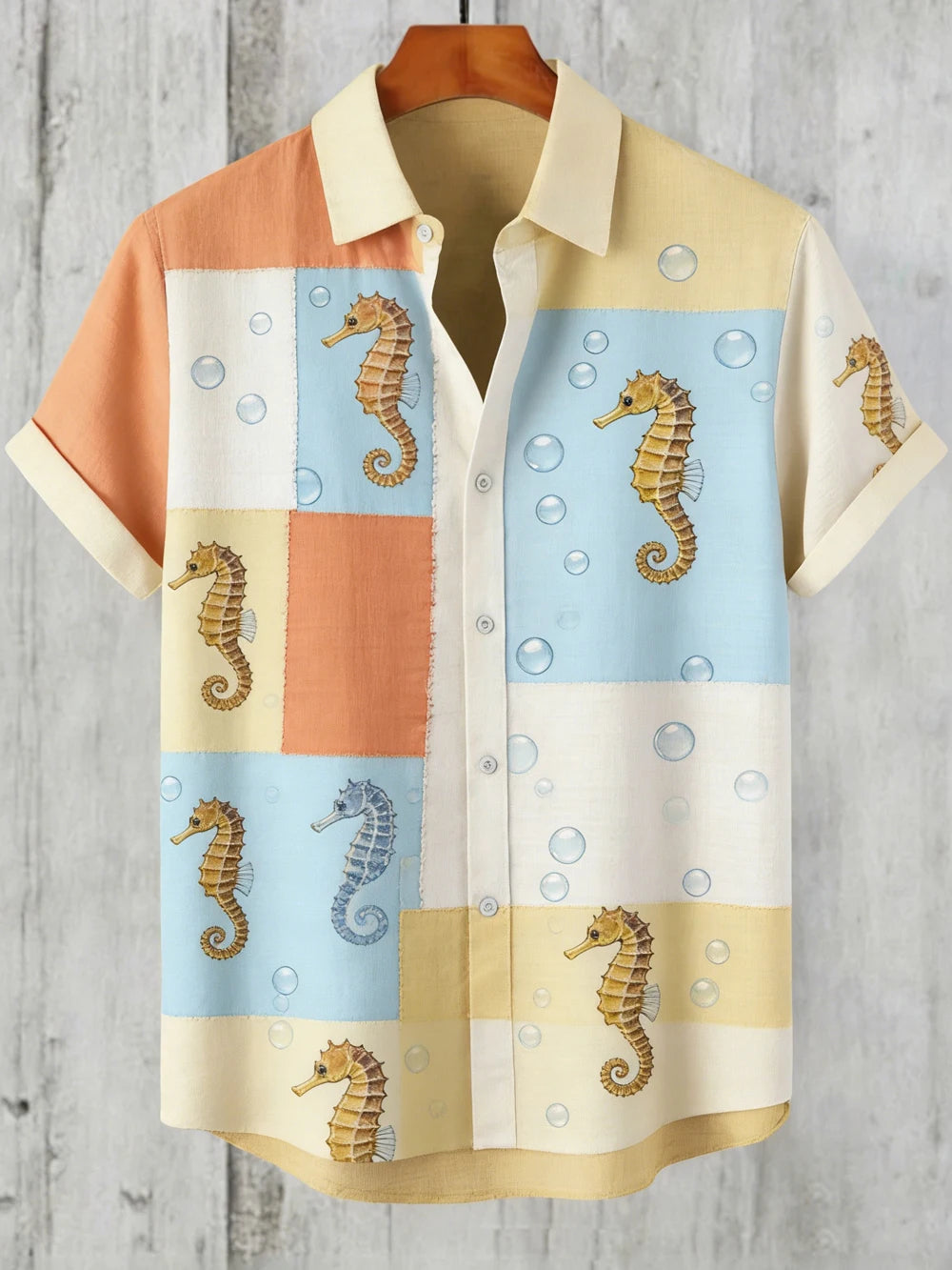 Men's Animal Print Short-Sleeve Casual Shirt
