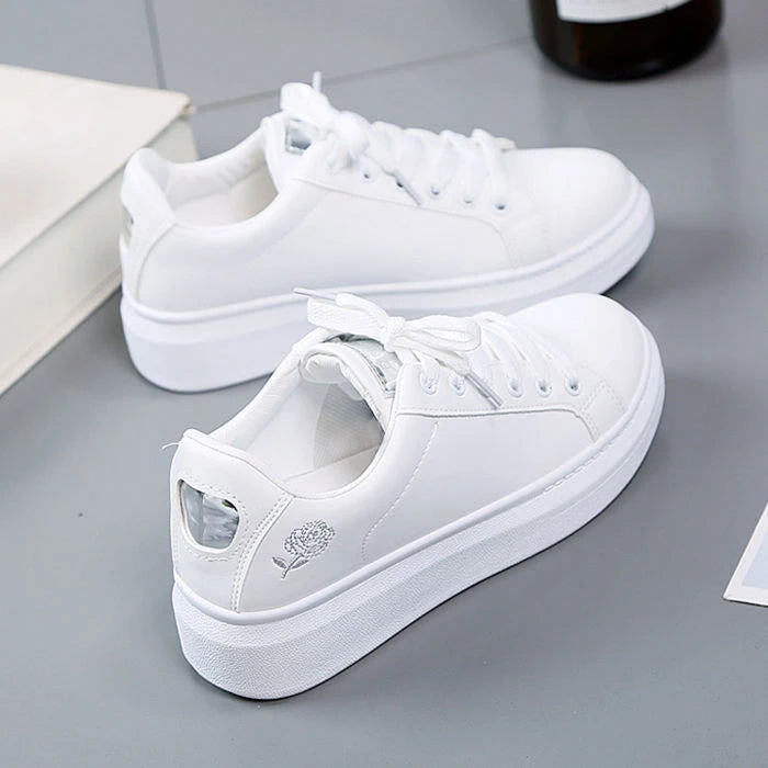 Women's Embroidered Lace-Up Sneakers — product view