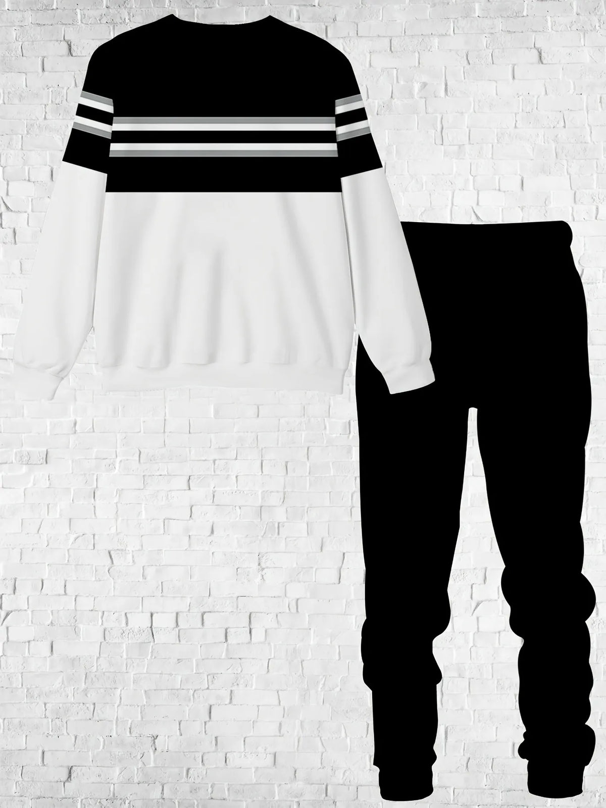 Men's Striped Sweatshirt & Pants Set
