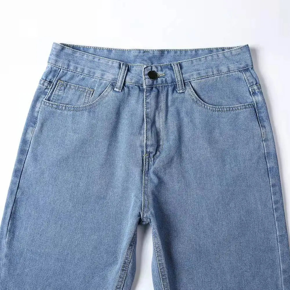 Men's Blue Straight-Leg Stretch Denim Jeans - Lightweight — product view