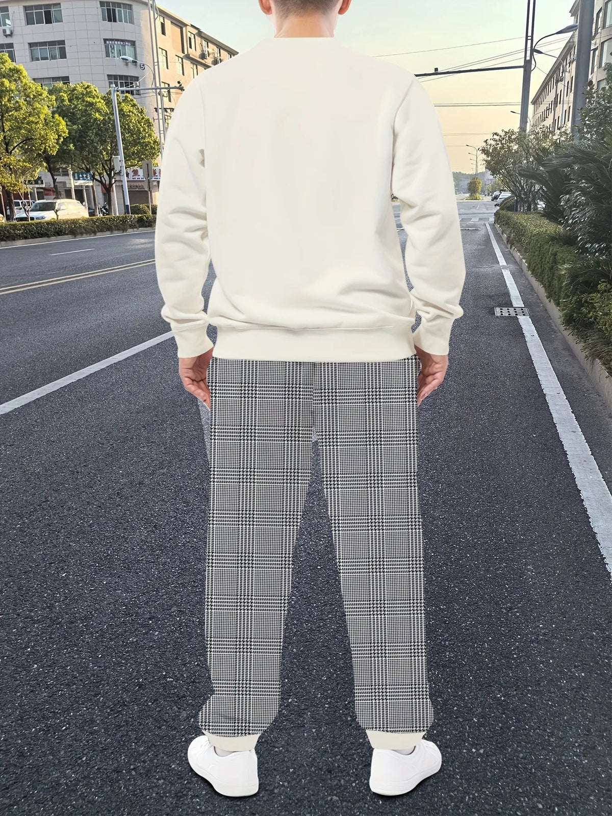 Men's Graphic Print Sweatshirt & Pants Set