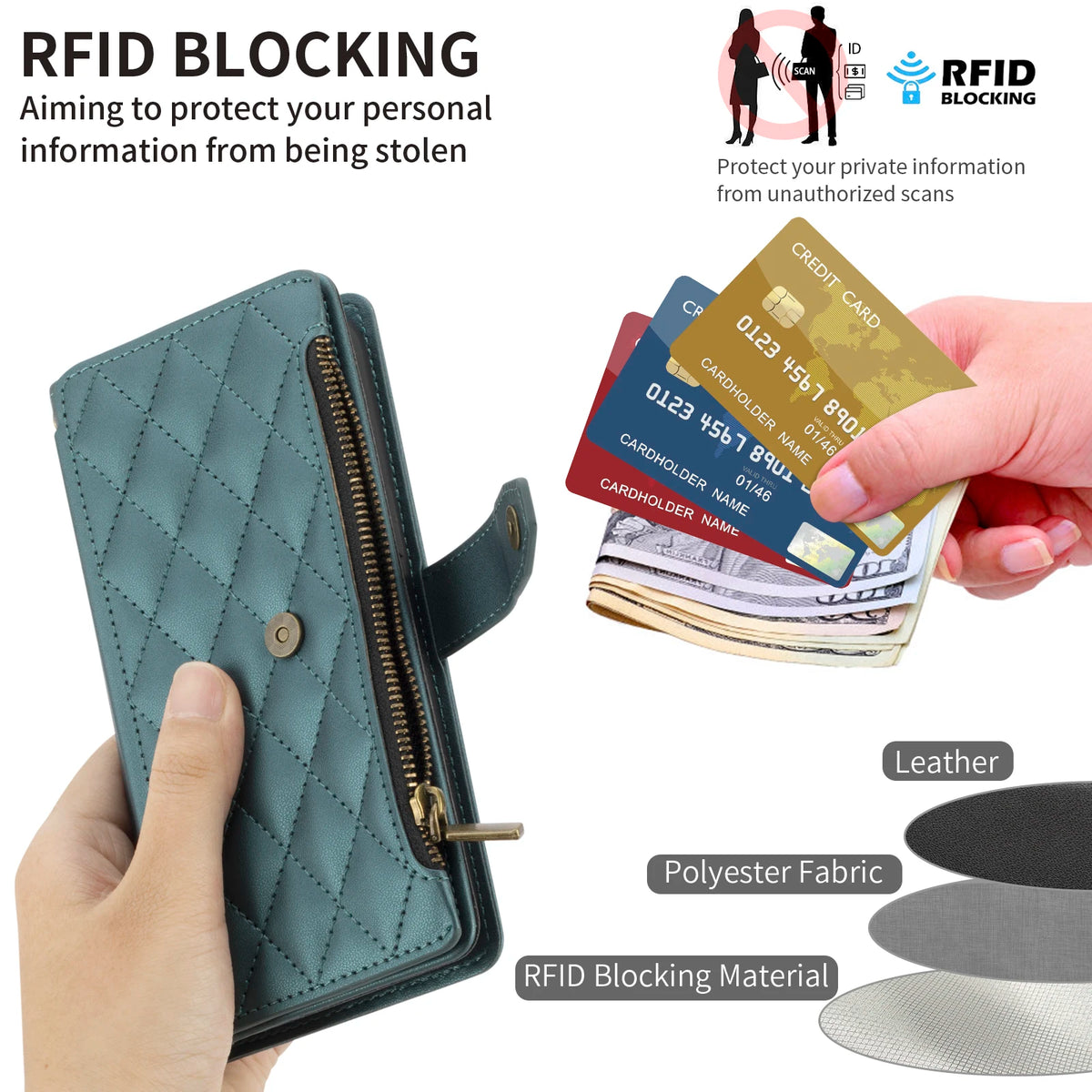 Multi-Card Flip Wallet Phone Case for Redmi Note 9S, Redmi Note 9 Pro, Redmi Note 8, Redmi Note 8 Pro, Redmi Note 11 4G, Redmi Note 12S, Redmi Note 11S, Redmi Note 11 Pro, Redmi Note 10 4G, Redmi Note 10 5G, Redmi Note 9 4G & More Models