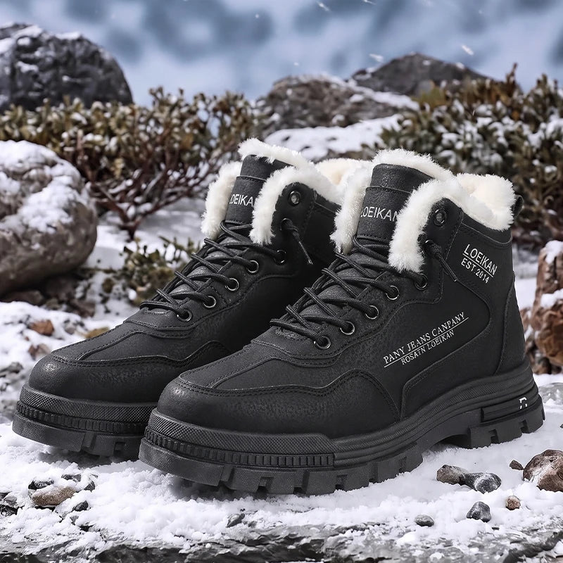 Bottes d’hiver pour homme à col rembourré et semelle crantée
