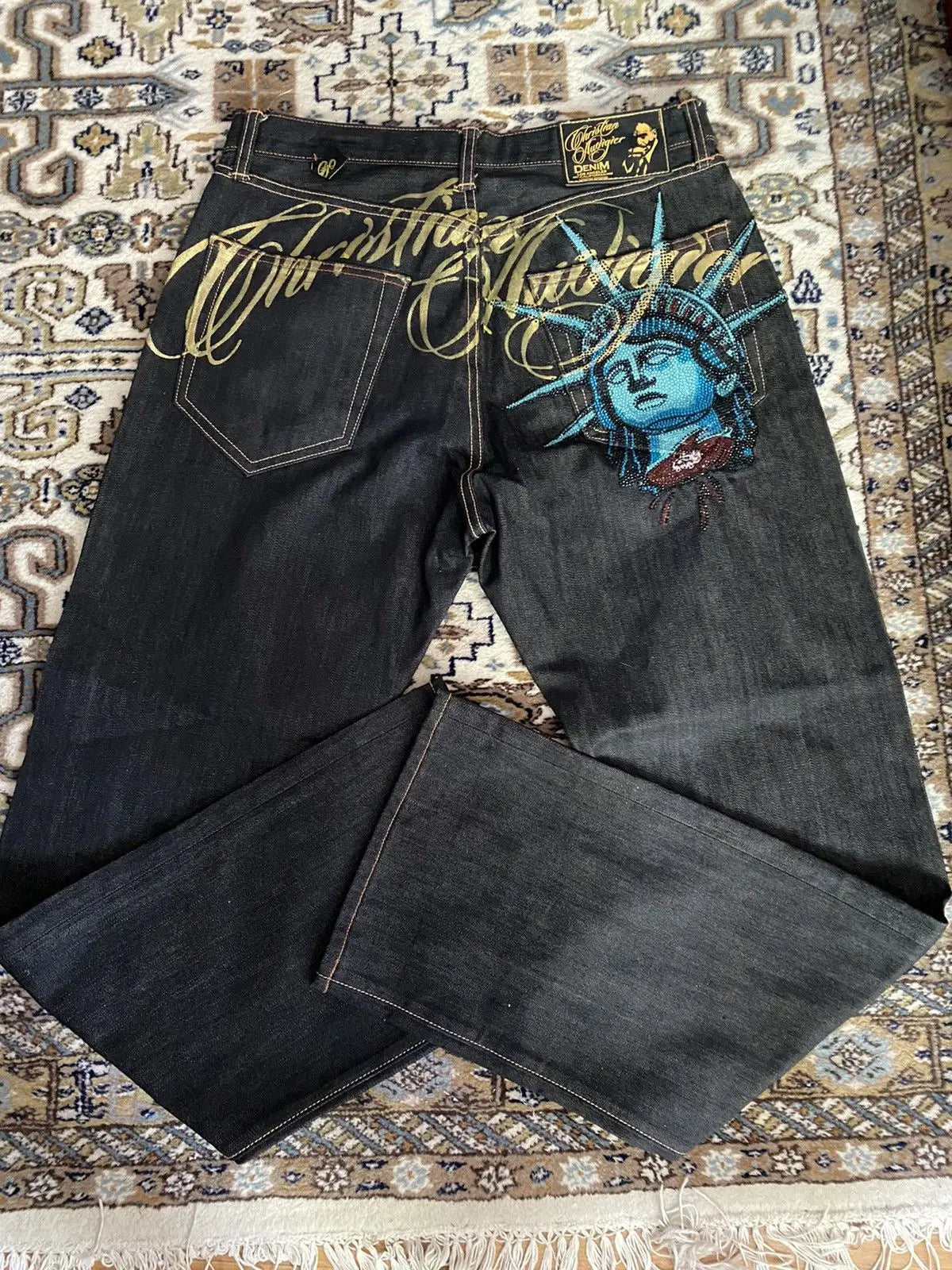 Women's High-Waist Wide-Leg Utility Jeans — product view