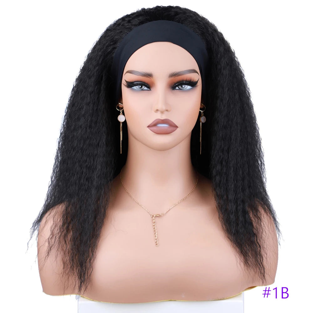 Short Kinky Straight Synthetic Wig High Puff Synthetic Hair Wig Afro - OSASCO