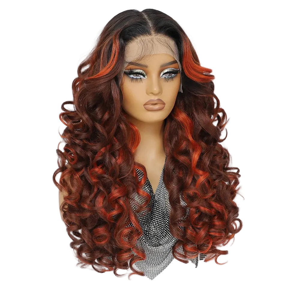 Lace Front Wig Curly Latisha Synthetic Blonde Pink Blue Black White - OSASCO