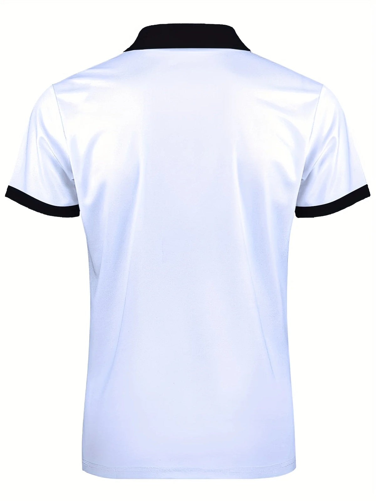 Men's Check Print Short-Sleeve Zip-Neck Polo Shirt