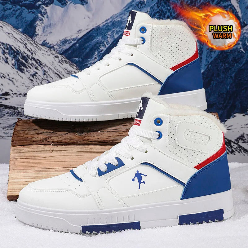 Men's Textured-Collar High-Top Sneakers