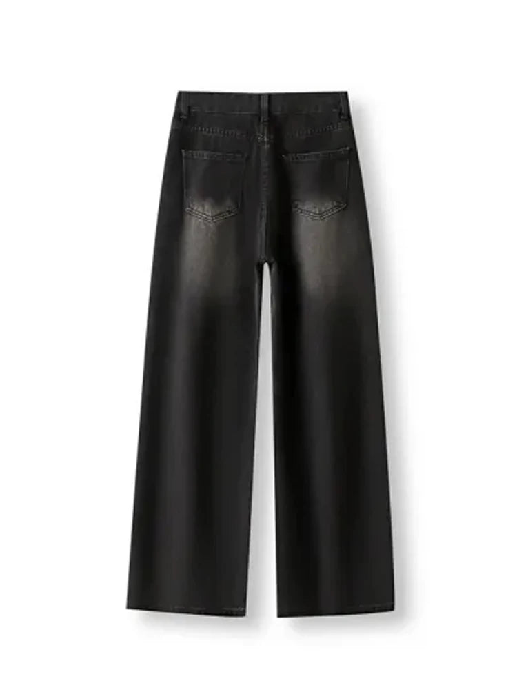 Women's Vintage High-Waist Denim Trousers — product view