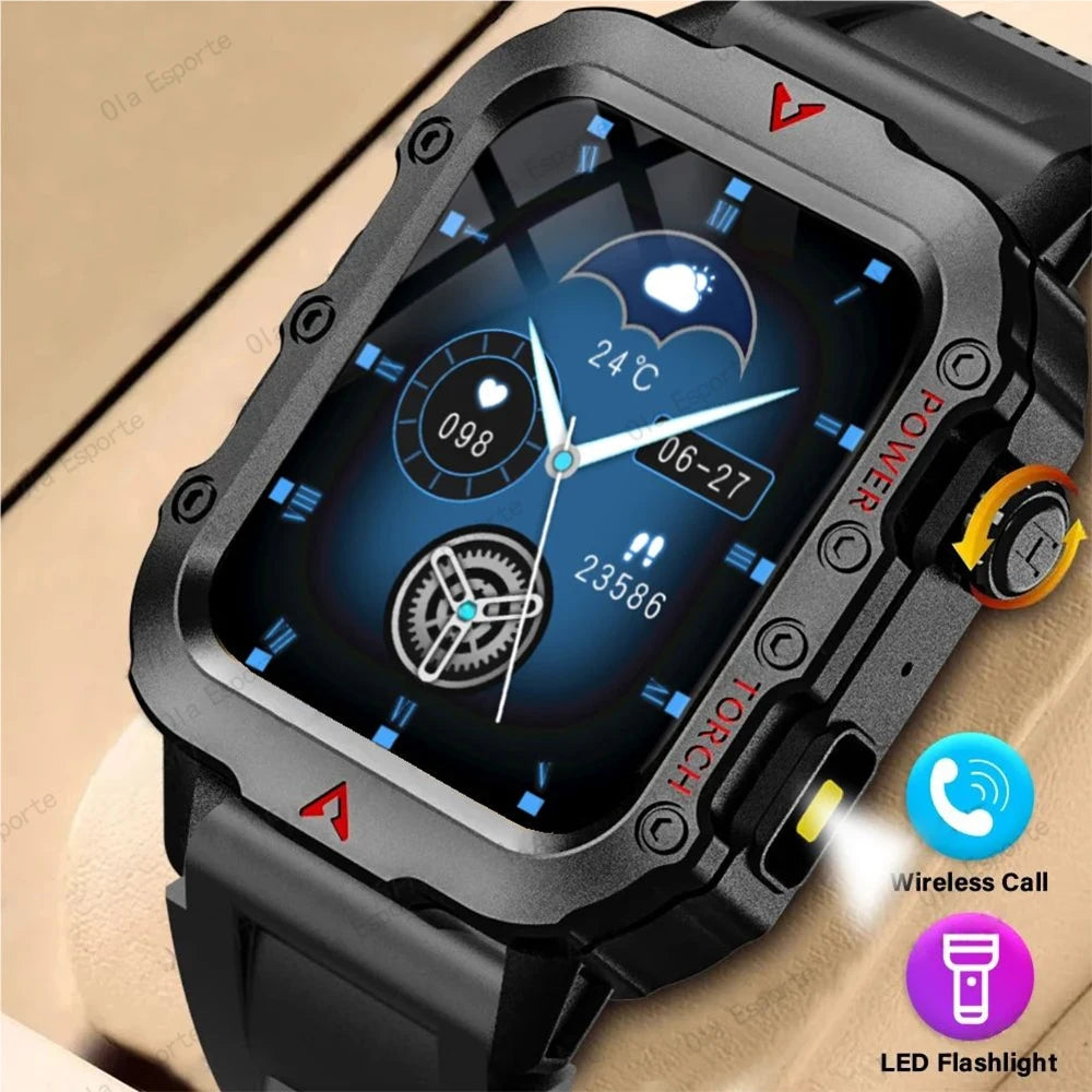 Outdoor 1.73-Inch Smartwatch with Flashlight