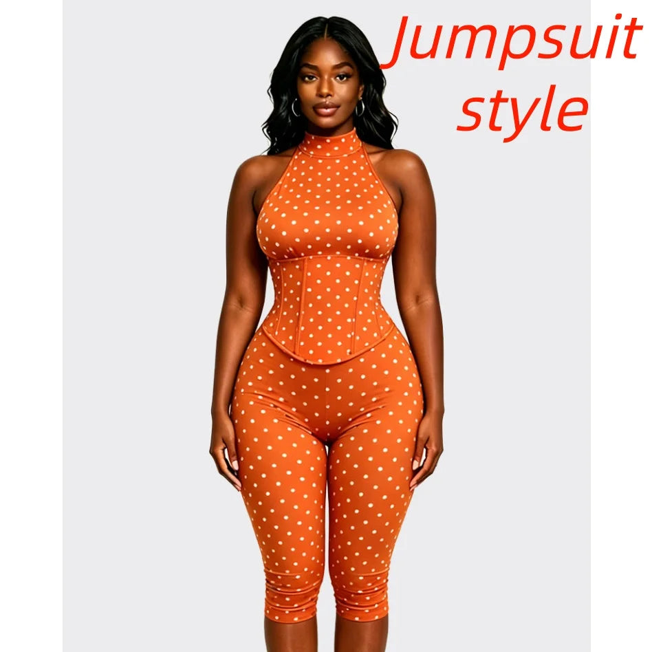 Women's Polka-Dot Halter Jumpsuit